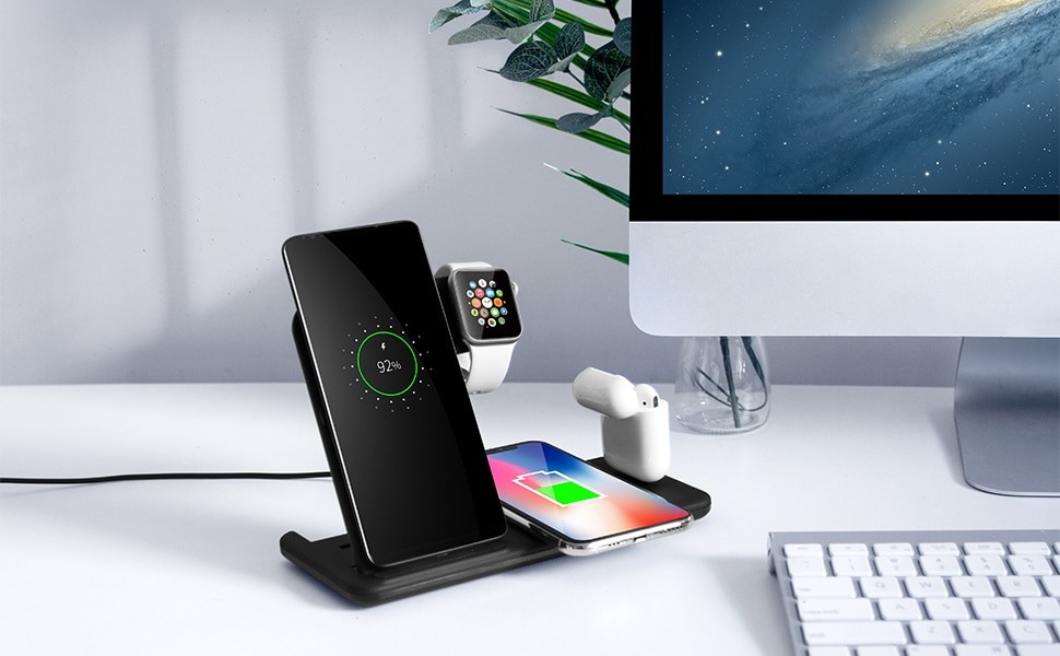 Foldable Fast Wireless Charger Stand For Phone and Watch