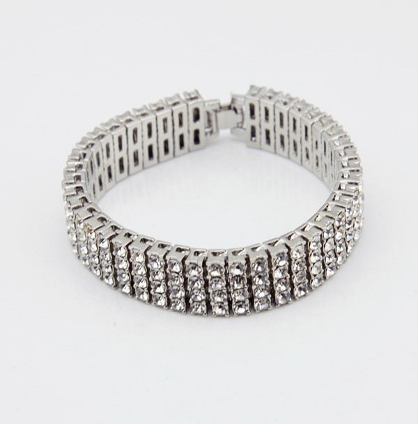 Men's Iced Out Four Rows Rhinestone Bracelets