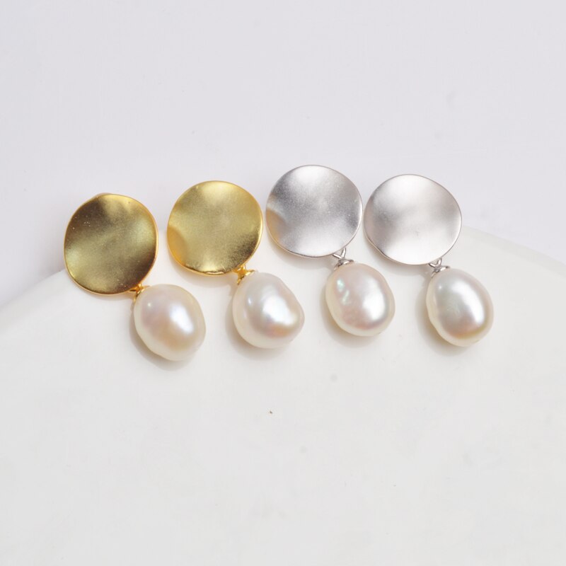 Silver Natural Freshwater Pearl Earrings for Women