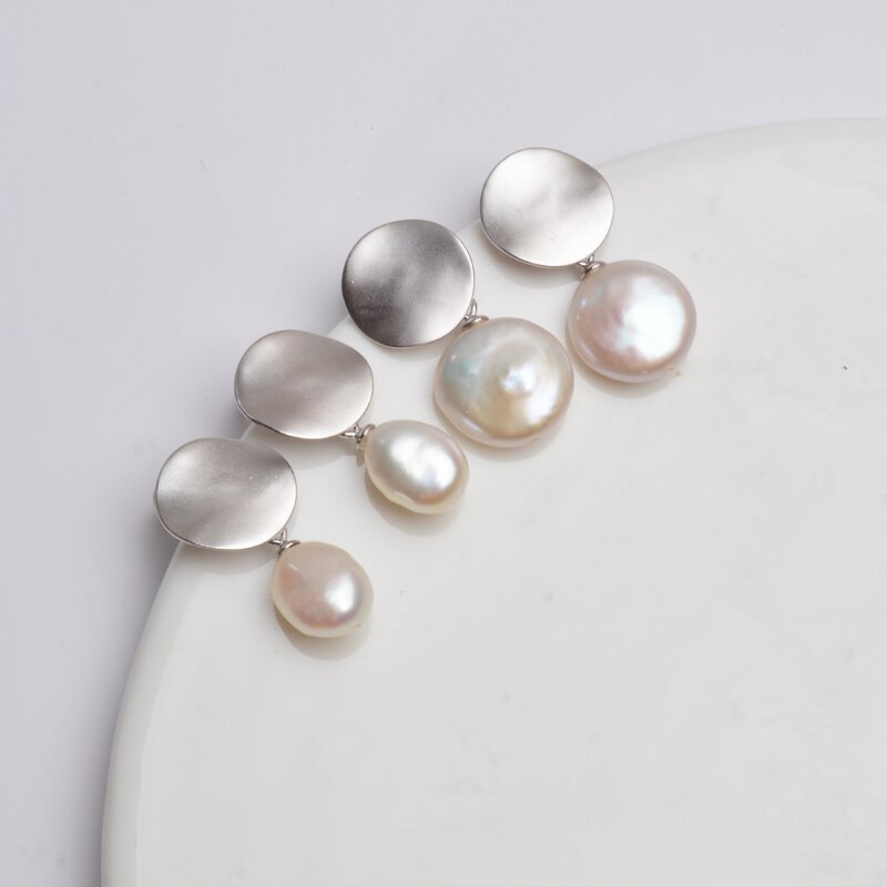 Silver Natural Freshwater Pearl Earrings for Women