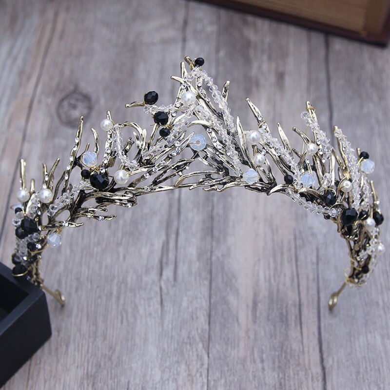 Vintage Gemstone Zinc Tiara Crown