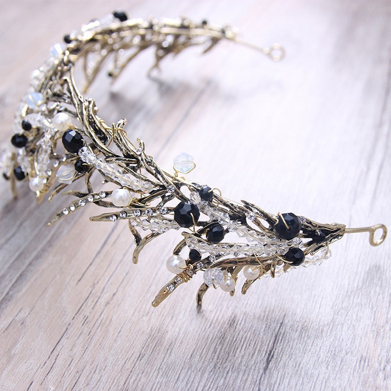 Vintage Gemstone Zinc Tiara Crown