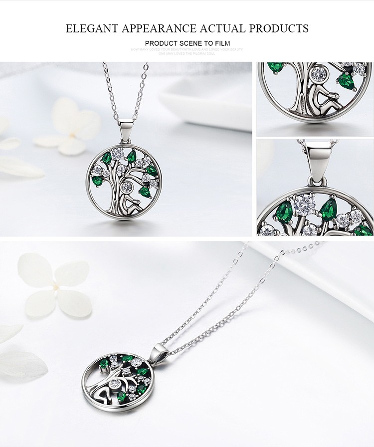 Tree of Life Round Silver Women's Pendant Necklace
