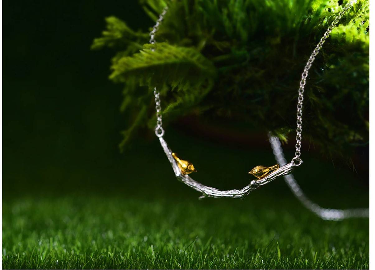 Women's 925 Sterling Silver Little Birds Necklace