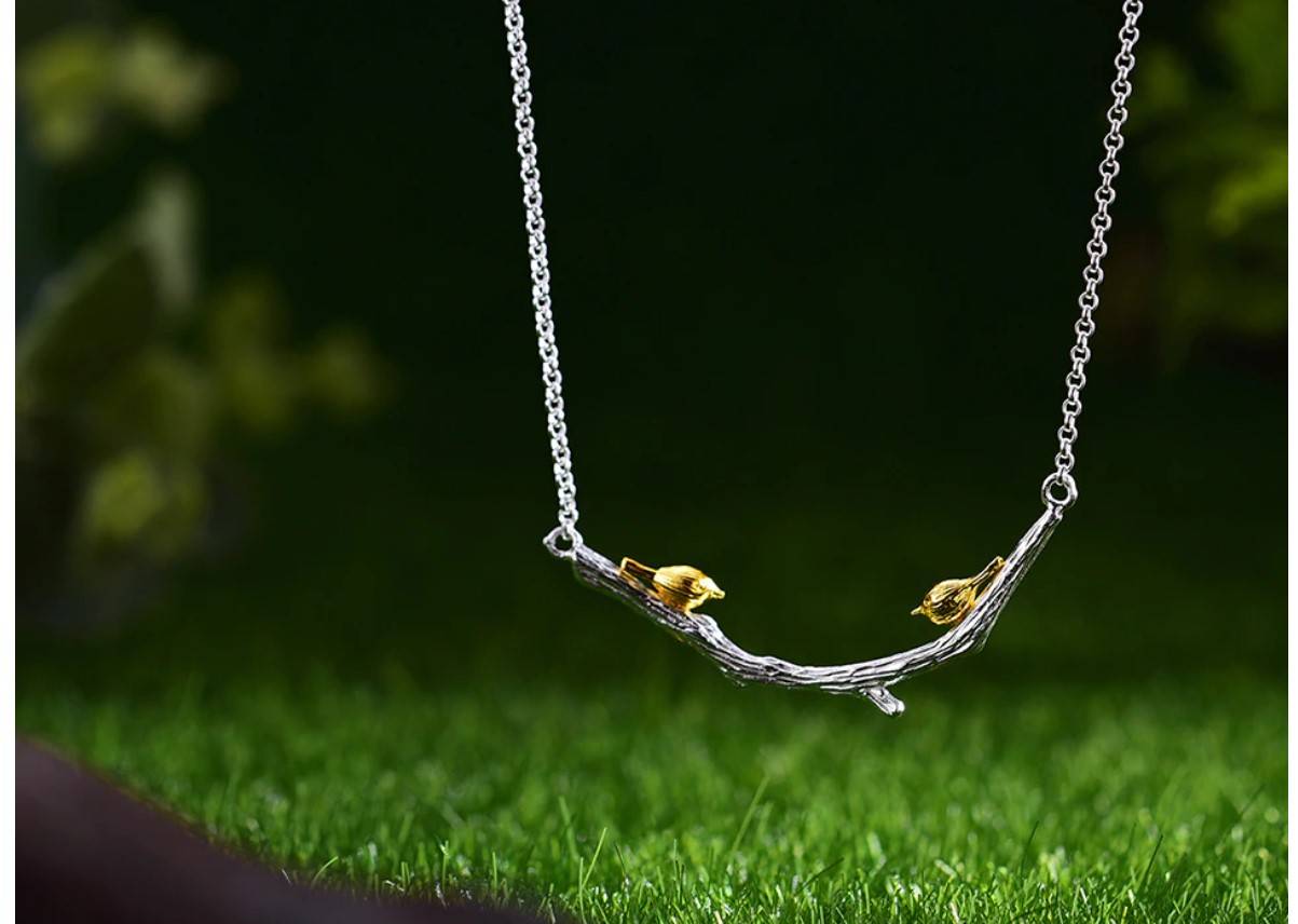 Women's 925 Sterling Silver Little Birds Necklace