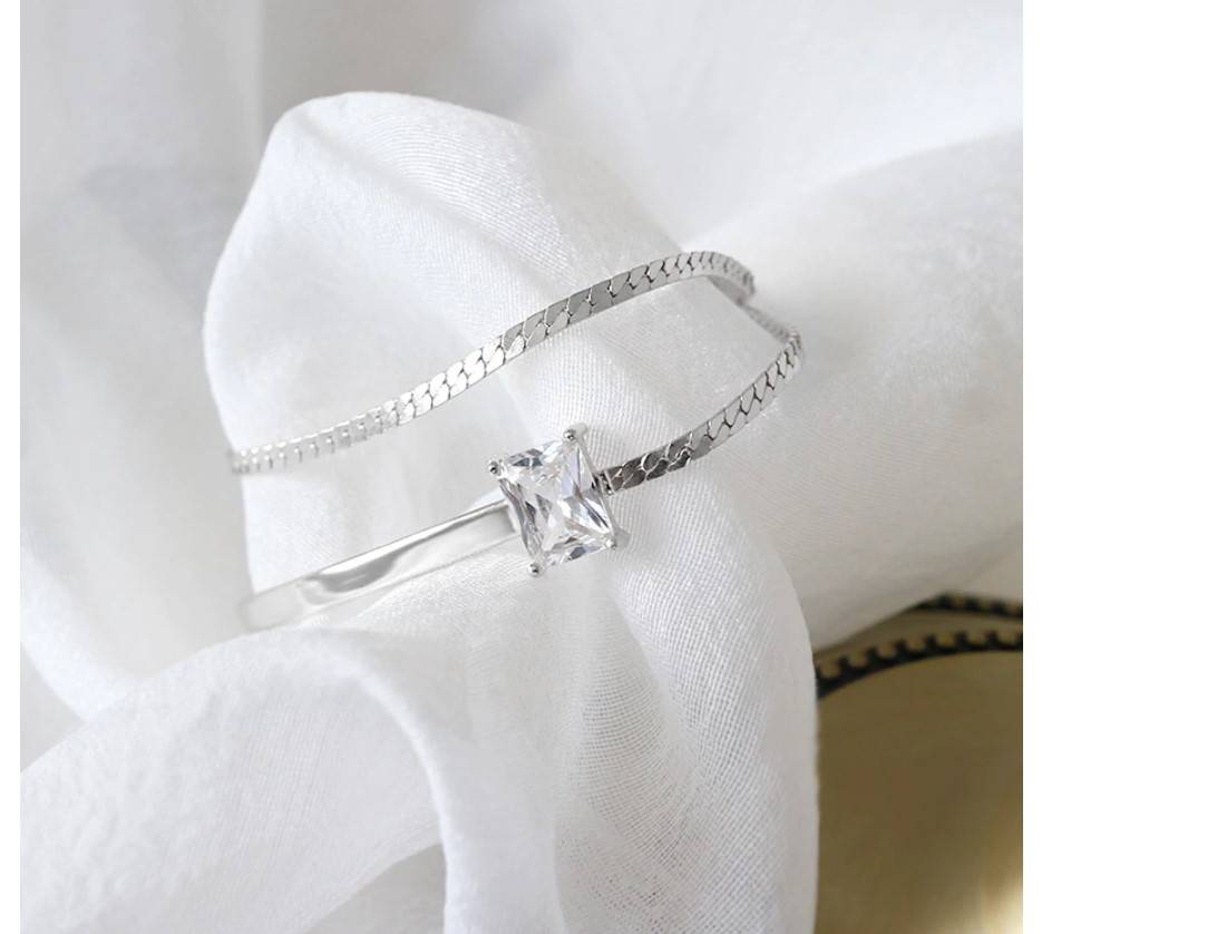 Women's 925 Sterling Silver Double Layer Bracelet
