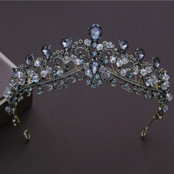 Women's Golden Crown with Blue Crystals