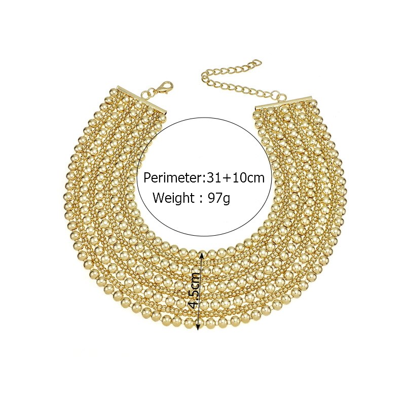 Metal Beads Maxi Necklace for Women