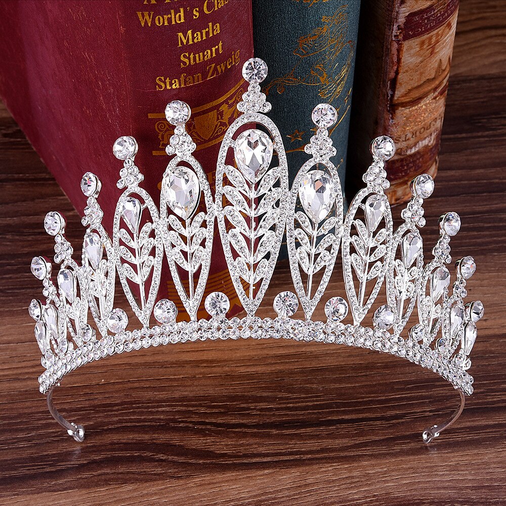 Rhinestone Hair Crown in Silver and Gold