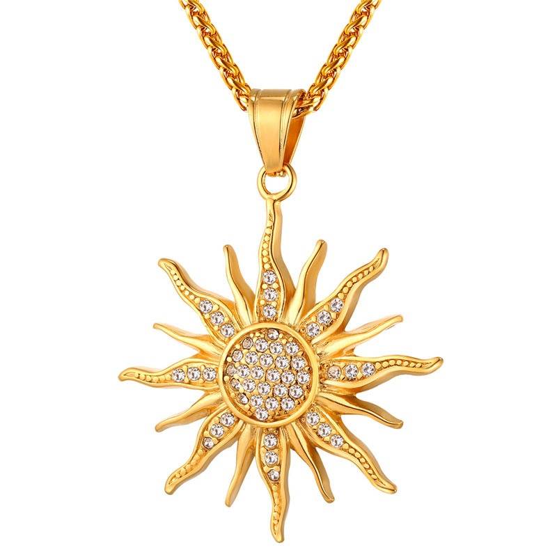 Exquisite Sparkling Rhinestone Metal Pendant Necklace