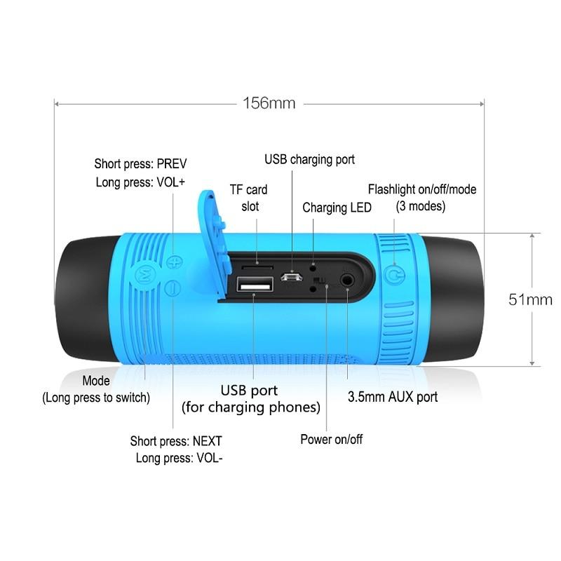 Portable Wireless Speaker with Flashlight