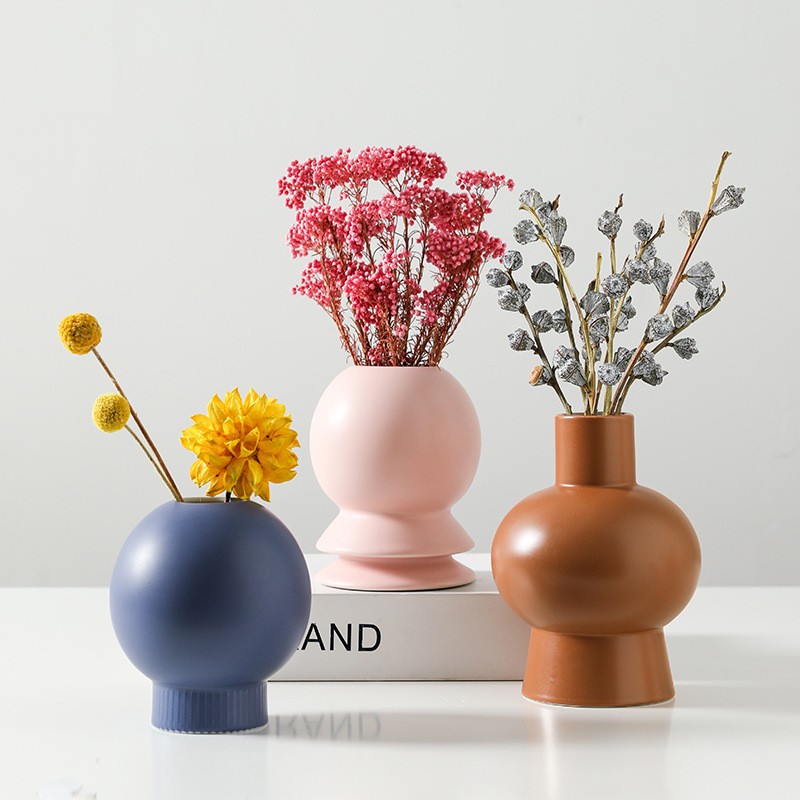 Modern Style Geometric Ceramic Flower Vase