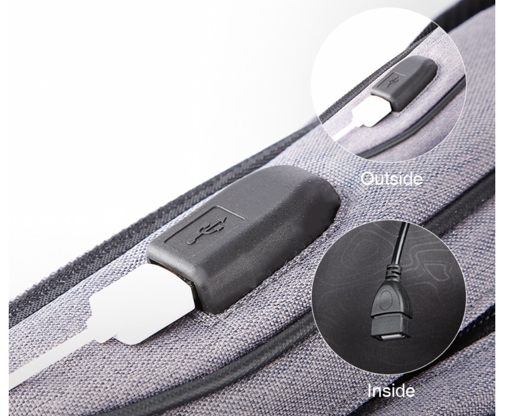 Men's Water Drop One Shoulder USB Backpack