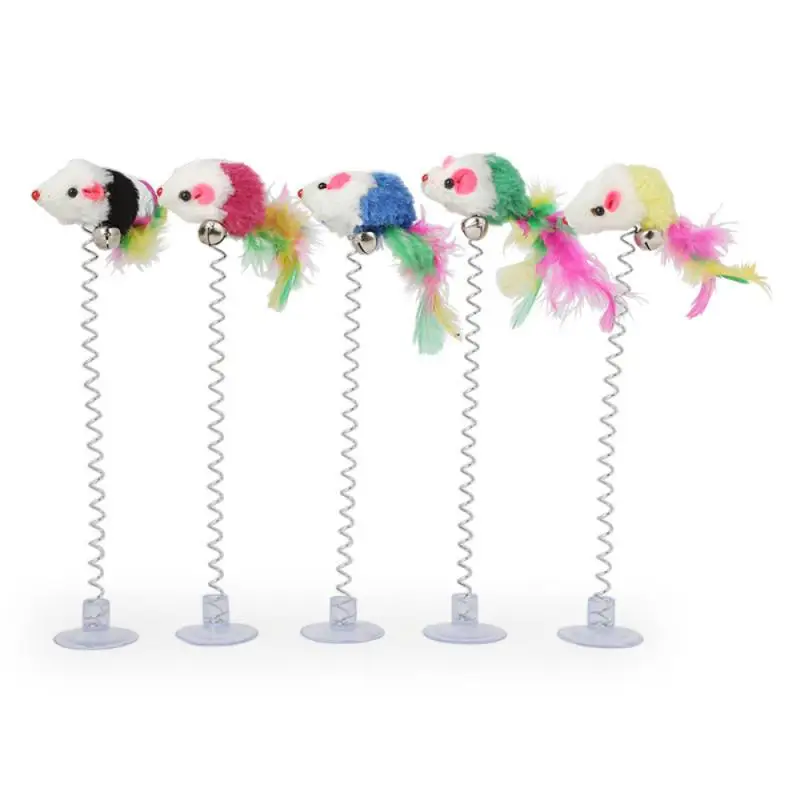 Spring Feathers Cat Toy with Suction Cup