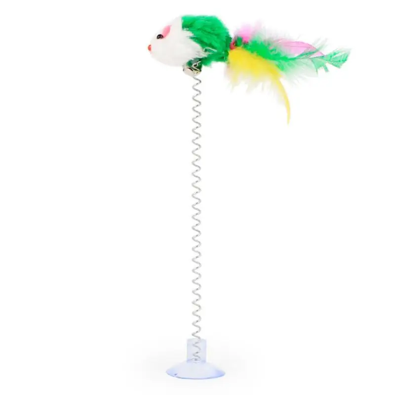 Spring Feathers Cat Toy with Suction Cup